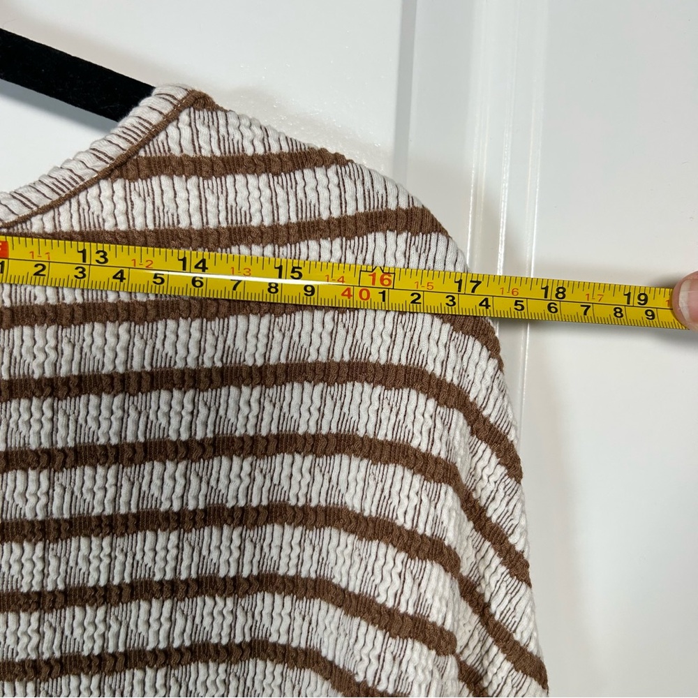 Show Me Your MuMu Chocolate/Cream Striped Lightweight Knit Sweater Size Small - Picture 12 of 13